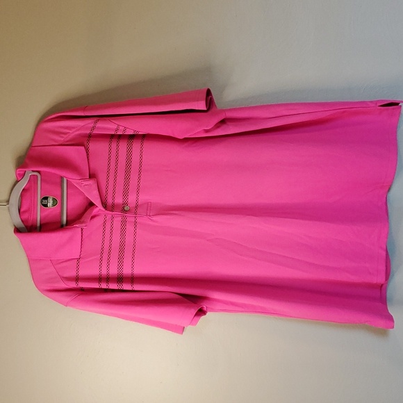 PGA Tour Men's Edge Collar Polo Shirt Pink Size XL